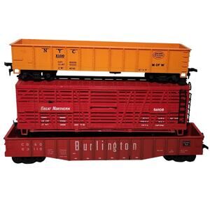 HO Scale Gondola's And Stock Car Train Lot Of 3 VG Pre-owned